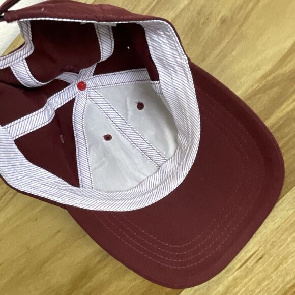 Whisper Rock Golf Hat Cap Burgundy Strapback Logo Patch Imperial Adjustable - Picture 6 of 7